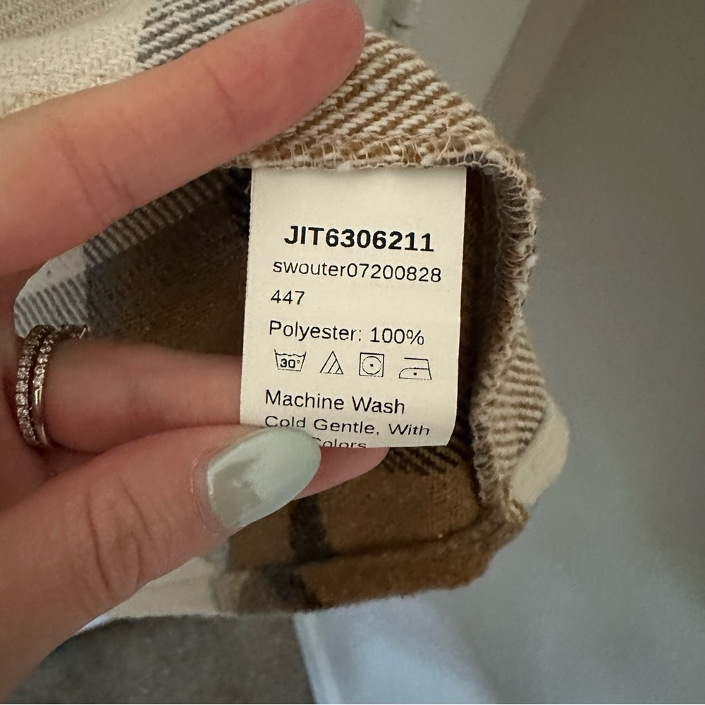 Tan Plaid Shacket - Picture 5 of 8